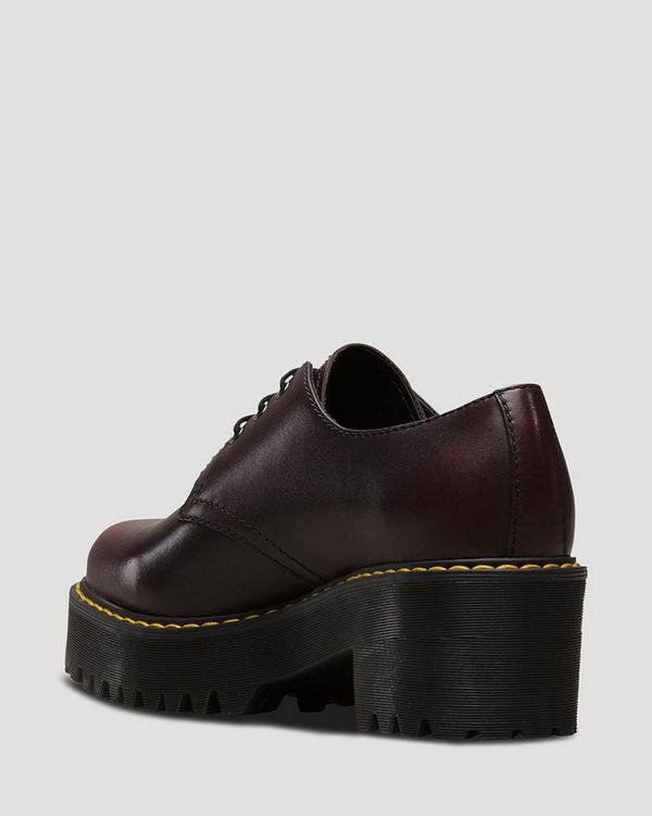 Dr Martens Dámské Boty Na Vysokém Podpatku Shriver Low Vintage Vínové, CZ-521843